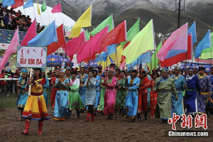 Torghud Mongols in Xinjiang celebrating the return to China